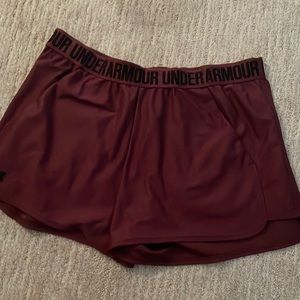 Burgundy athletic shorts